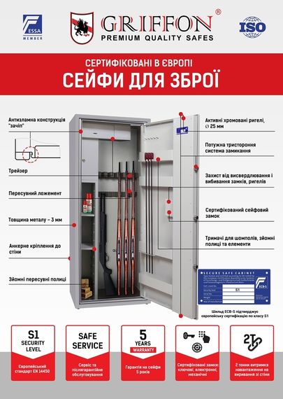 Сейф оружейный Griffon GE.420.K | Зображення 3
