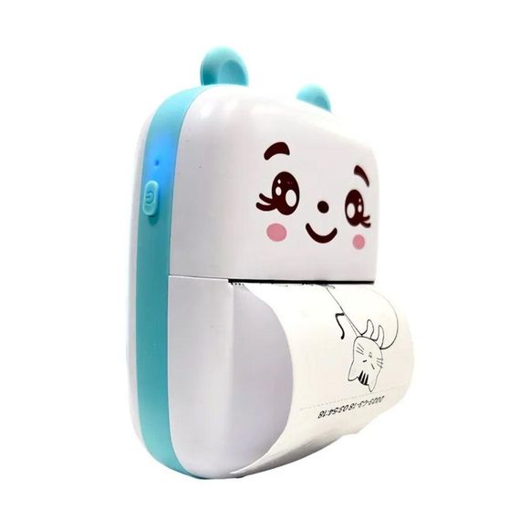 Портативний міні принтер з Bluetooth + 1 рулон паперу, Блакитний / Дитячий термопринтер для друку з телефону / Бездротовий принтер | Зображення 5