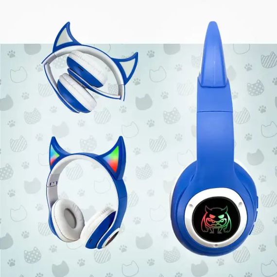Беспроводные детские Наушники с Ушками с подсветкой с MicroSD Ear STN-25 Bluetooth | Зображення 5