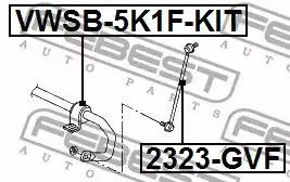 Втулка стабілізатора (к-кт) Audi A3/Octavia 05-13, FEBEST (VWSB5K1FKIT) | Зображення 3