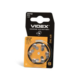 Батарейка с цинковым покрытием Videx ZA10 (PR70) BLISTER 6