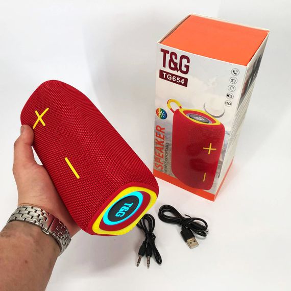 Портативна Bluetooth колонка TG654 8W з підсвічуванням, блютуз колонка для вулиці. Колір: червоний | Зображення 4