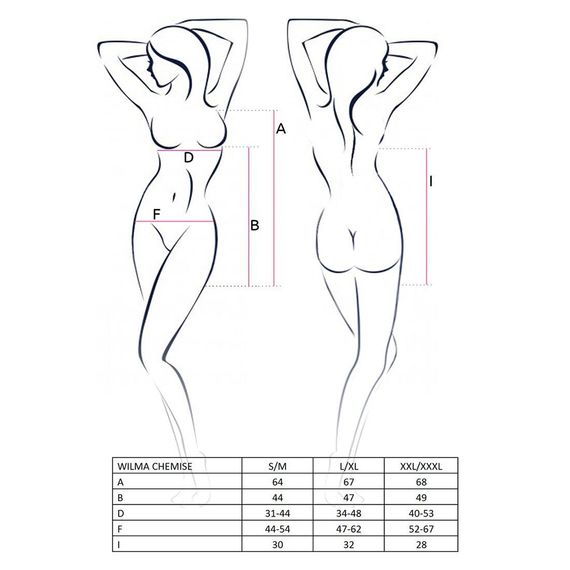 Сорочка приталена з чашечками WILMA CHEMISE white - Passion, трусики, L/XL | Зображення 2