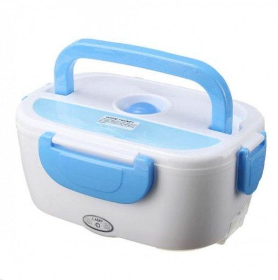 Электрический ланч-бокс контейнер Electronic Lunchbox YS 001 40 W с подогревом термос для еды голубой | Зображення 3