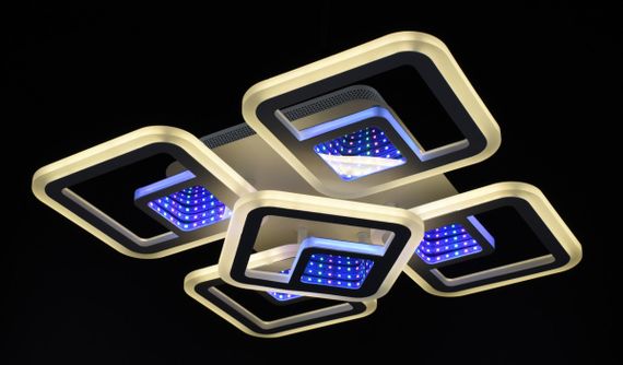 Люстра світлодіодна стельова LED світильник для квартири на стелю лед з пультом 26023 Білий 10х40х40 см. | Зображення 7