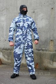 Зимовий маскувальний костюм синьо-білий, непромокаючий