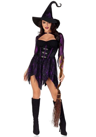 Костюм відьми Leg Avenue Mystical Witch XL, сукня, капелюх | Зображення 3