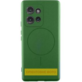 Чехол Silicone Cover Lakshmi Full Camera (AA) with MagFit для Motorola Edge 60 / 60 Fusion Черный / Black Зелений / Dark green