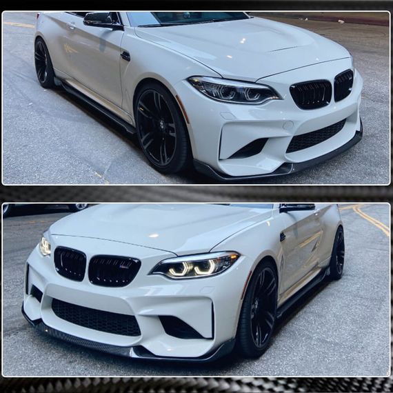 Накладка на передній бампер Lip V4 (для F87 M2 Competition, Карбон) для BMW 2 серія F22/23 2014-2021 рр | Зображення 3