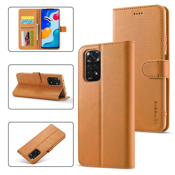 Чохол книжка iMeeke для Xiaomi Redmi Note 11 4G / 11s / Note 12s колір Коричневий | Зображення 6