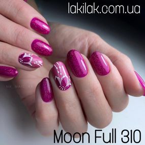 Гель-лак Moon Full №310 бордово-рожевий з шимером 8мл