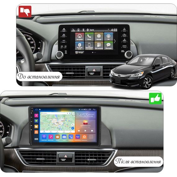 Штатная магнитола Lesko для Honda Accord X 2017-2020 экран 9" 4/64Gb CarPlay 4G Wi-Fi GPS Prime Охлаждение | Зображення 2