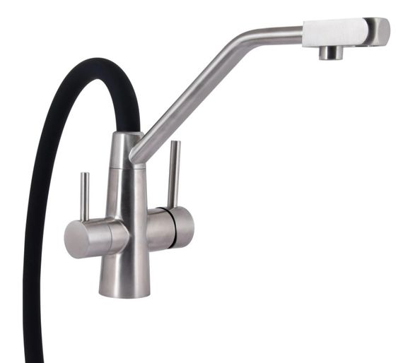 Змішувач для кухні Lidz Aria 020F3 з гнучким виливом з підключенням для питної води LDARI020F3BNK37647 | Зображення 4