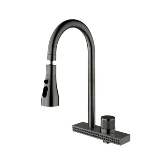 Змішувач для кухні Mixxus FOL-017 Graphite з функц."водоспад" (MI6344)