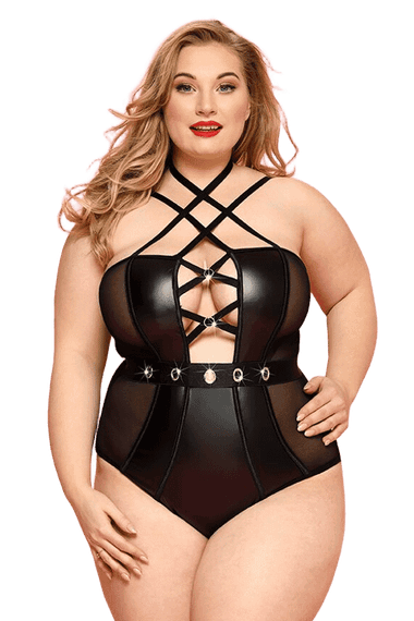 Боді JSY «Пристрасна Лорейн» Чорний Plus Size (XL/2XL/3XL)