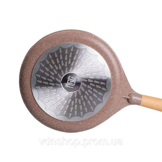 Алюмінієва млинцева сковорода з мармуровим антипригарним покриттям Ø 28 см, товсте дно MGC кавового кольору HP-4-430CO | Зображення 4
