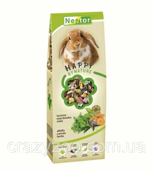 Корм для кроликів Nestor Premium з люцерною, морквою та травами 500 г 3063