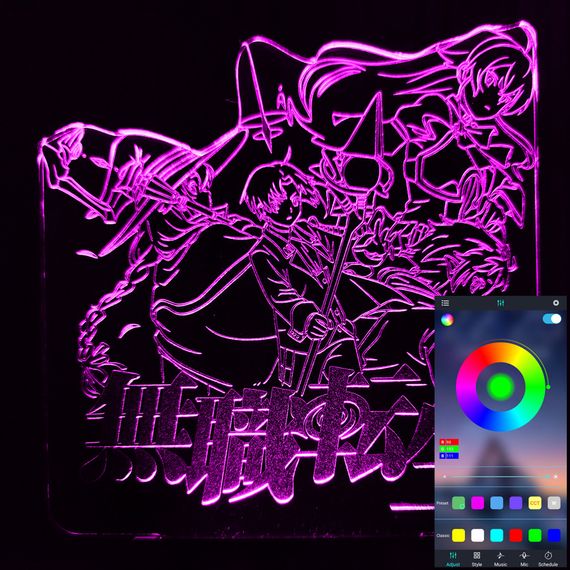 Акриловий світильник-нічник керування з телефона Переродження безробітного tty-n001660