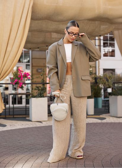 Женская кроссоди сумка бананка Sambag Sofi серая 20×18×5 см (88193030) | Зображення 1