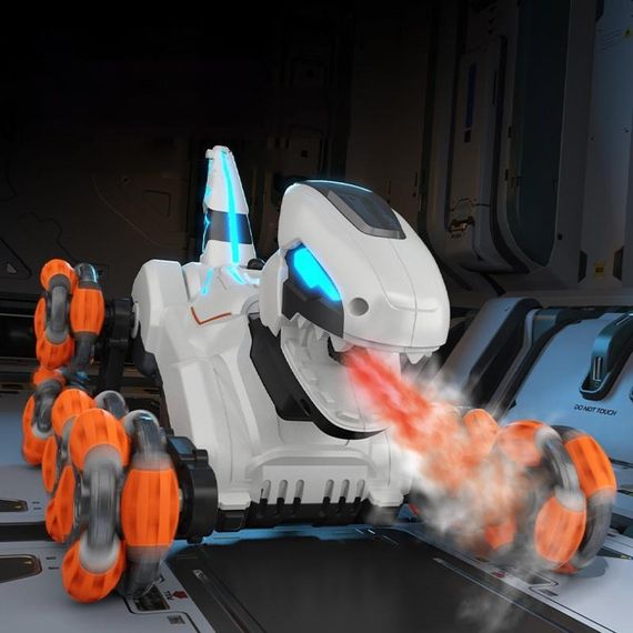 Дитячий восьмиколісний динозавр на радіокеруванні SHT 2590 2.4G (with 2 remote) Grey / Orange | Зображення 5