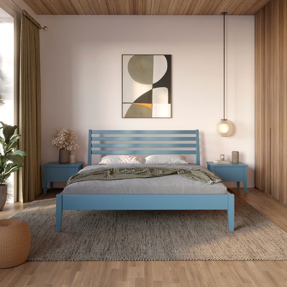 Односпальне ліжко Mebigrand Челсі Сіро-синій (S7010R90B) 90х200 см