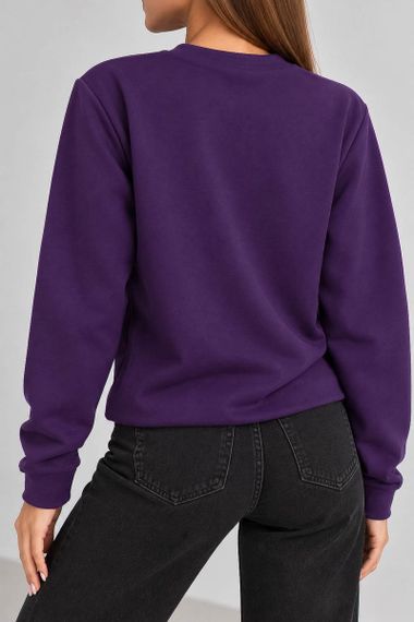 Світшот жіночий однотонний, колір фіолетовий, 244R709-10 | Зображення 3