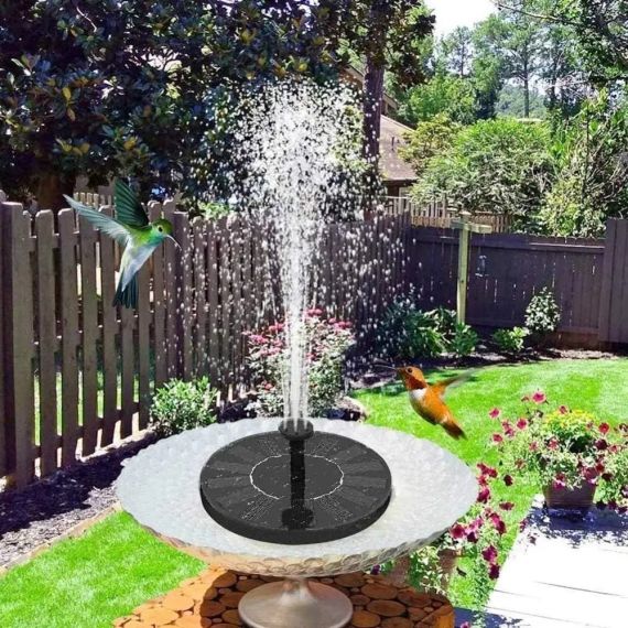 Плавающий садовый фонтан с солнечной панелью и различными насадками Solar Fountain Черный | Зображення 9