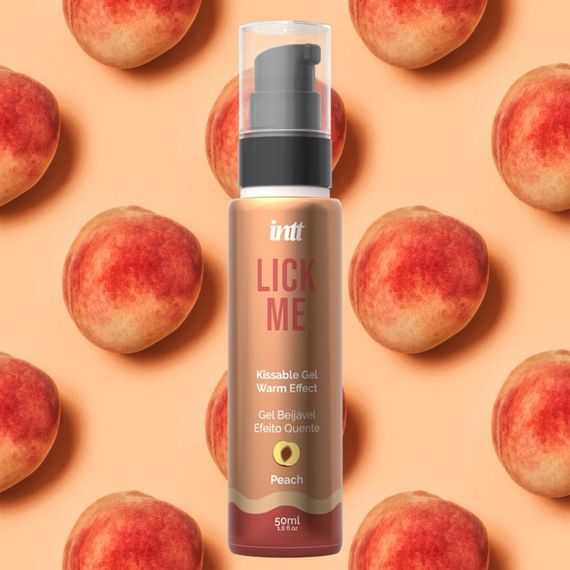 Їстівний гель зі смаком персика Intt Lick Me Peach і зігрівальним ефектом, 50 мл Sex Aura | Зображення 1