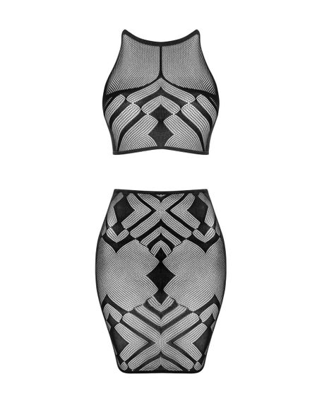 Еротичний напівпрозорий комплект Obsessive K101 top & skirt S/M/L, топ, спідниця sexstyle | Зображення 2