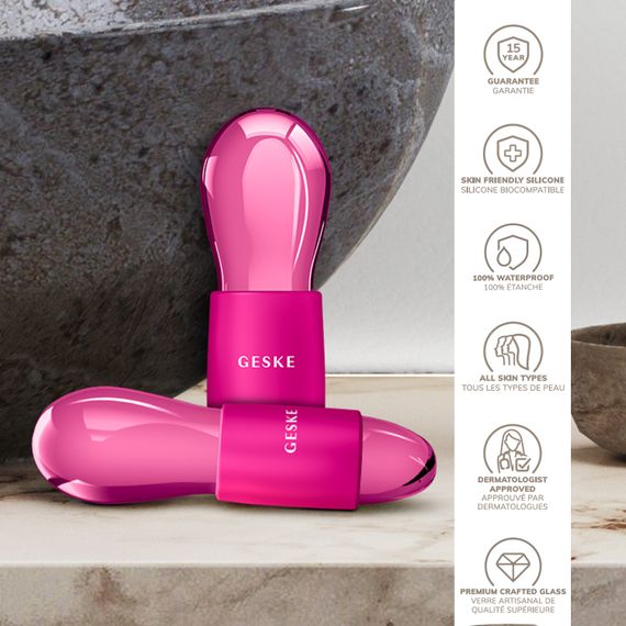 Подвійний масажер для очей GESKE Cool&Warm Duo Eye Massager 7в1 starlight, Малиновий | Зображення 2