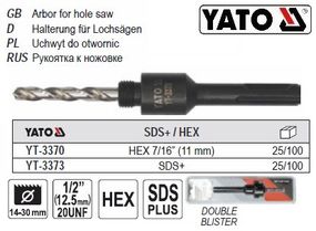 Держатель кольцевых пил 1/2'' Ø-14-30 мм Польша YATO YT-3370