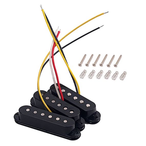 Set чорних синглів датчики Кенаміка для електрогітари Fender Stratocaster squer Cort Ibanes Shur LTD ESP | Зображення 1