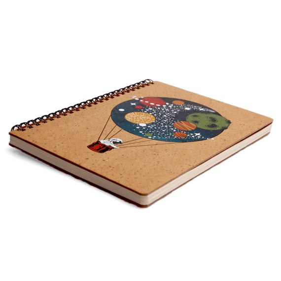 Блокнот "Повітряна куля" еко крафт-картон 11121-T-KR формат А5 на пружині | Зображення 1