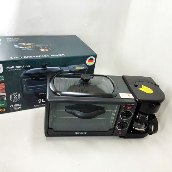 Духовка электрическая настольная для дачи Rainberg RB-2286B 3800 Вт, Электропечь ZL-305 гриль настольная | Зображення 4