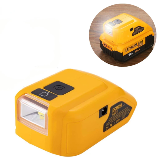 Адаптер SV DCB090 A901 для акумуляторів DeWalt USB, USB Type C, DC з ліхтариком (sv3769) | Зображення 1