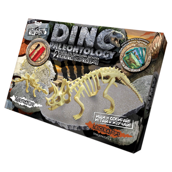 Игровой набор для проведения раскопок DP-01 DINO PALEONTOLOGY  в коробке Трицератопс