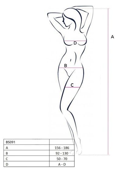 Бодистокинг в очень крупную сетку Passion BS091 white, с доступом Sex Aura | Зображення 4