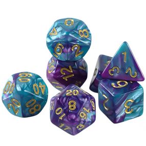Набір гральних кубиків для настільних ігор DND RPG TRPG пурпурно-блакитний