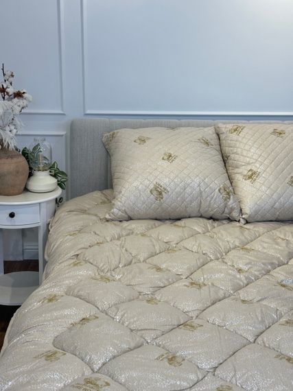 Подушка стеганая из эко овчины Leri Max Pure Wool 21506 50х50 см бежевая | Зображення 7
