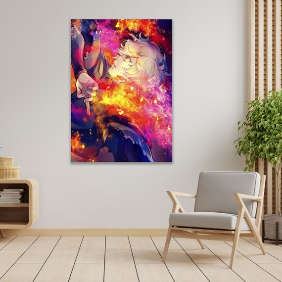 Плакат-постер з принтом Кавун Пекельний рай Hell's Paradise Jigokuraku Габімару у вогні використовує A4 ПЛ000686(A4) | Зображення 1