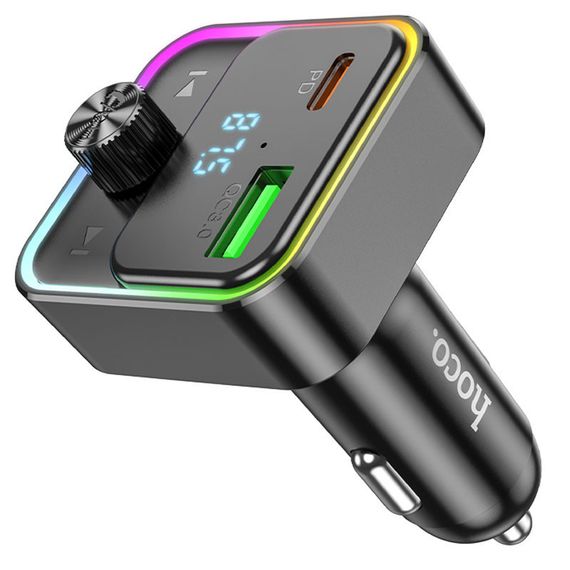 АЗП FM модулятор Hoco E81 Fantasy 30W (1USB-A/1C) Black | Зображення 1