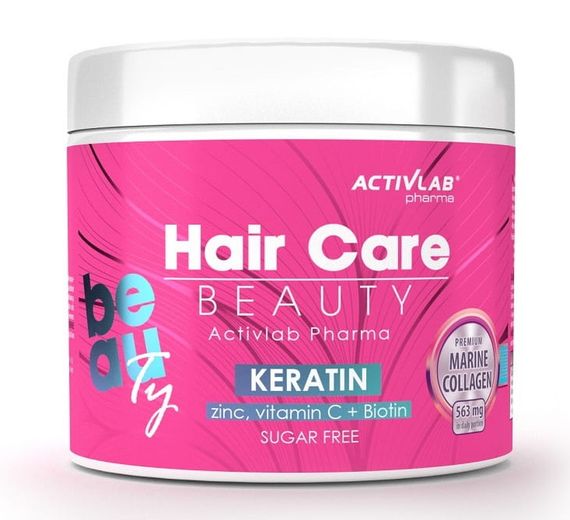 Витаминно-минеральный комплекс для спорта Activlab Pharma Hair Care Beauty (5g collagen marine, vitamin C, zinc, biotyna, keratine,selen) 200 g /27 servings/