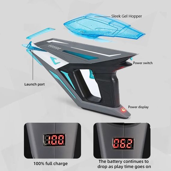 Пістолет на гідрогелевих кульках (орбізах) Gel Energy Space 001 Grey | Зображення 2