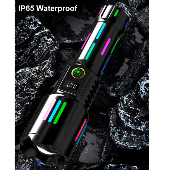 Фонарь ручной с флуоресцентной окраской W515, PM10-TG, zoom, индикация заряда, АКБ 18650, ЗУ Type-C | Зображення 6