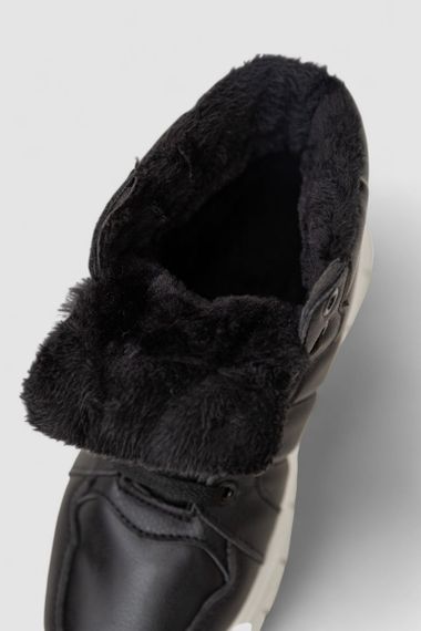 Кросівки жіночі зимові на хутрі, колір чорно-білий, 248RMB02 | Зображення 5