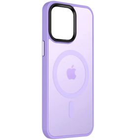 TPU+PC чехол Metal Buttons with MagSafe Colorful для Apple iPhone 14 (6.1") TPU+PC, Сиреневый