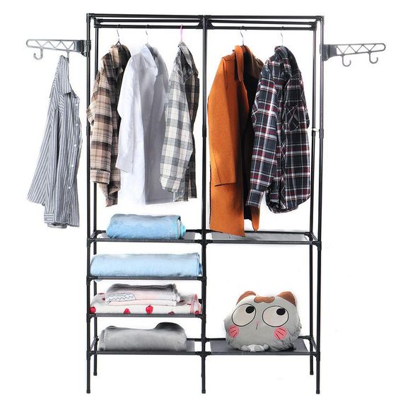 Вешалка для одежды и обуви до 15 кг, (157х105х80 см), Simple Coat Rack Double Row / Напольная стойка-вешалка с | Зображення 6