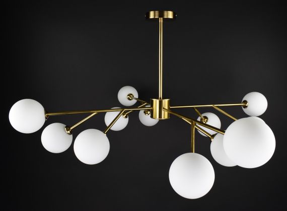 Люстра стельова на 12 лампочок 27432 Латунь 42-72х110х110 см. | Зображення 1