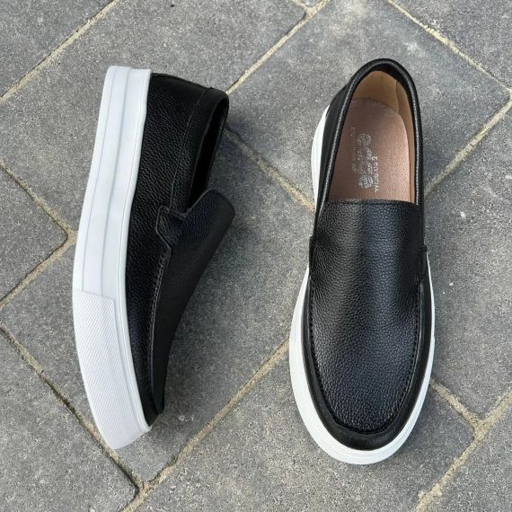 Черные кожаные мужские лоферы 44 размер | Зображення 1