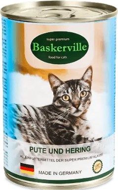 Вологий корм для котів Baskerville Індичка та риба. 0.4 кг